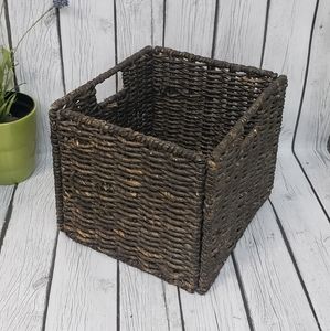 Foldable Wicker  Basket Storage Bin with Handles